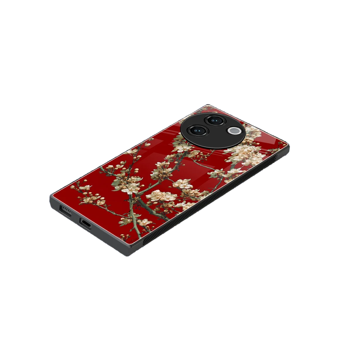 Scarlet Petals stylish phone case for vivo v30e | glossy glass and slim fit