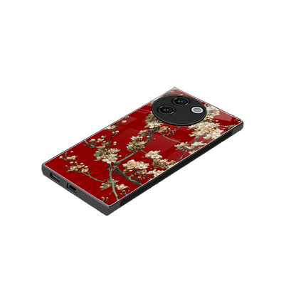 Scarlet Petals stylish phone case for vivo v30e | glossy glass and slim fit