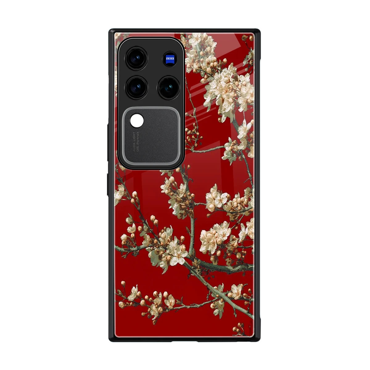 Scarlet Petals back phone cover | glass case forvivo v30 pro