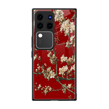 Scarlet Petals back phone cover | glass case forvivo v30 pro