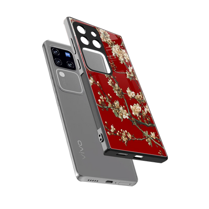 Scarlet Petals sleekvivo v30 pro cover with tempered glass back and TPU edges