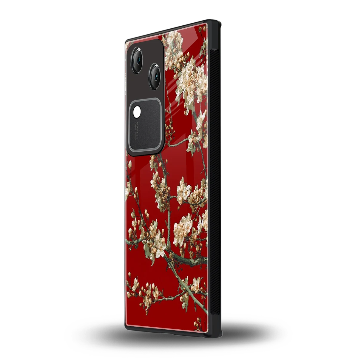 Scarlet Petals vivo v30 mobile cover | shockproof glass phone case