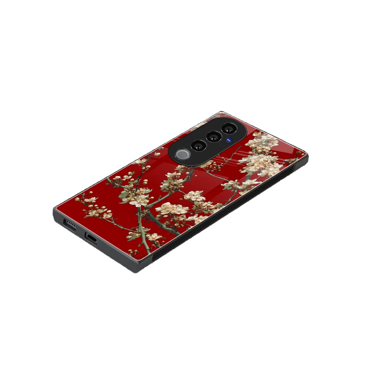 Scarlet Petals stylish phone case for vivo v40 pro | glossy glass and slim fit
