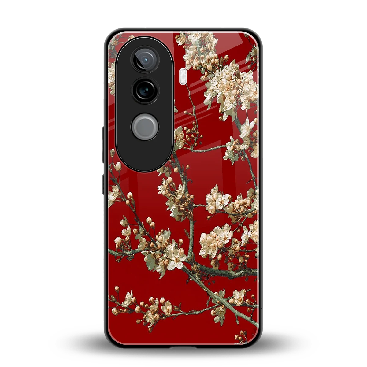 Scarlet Petals back phone cover | glass case for vivo v40e