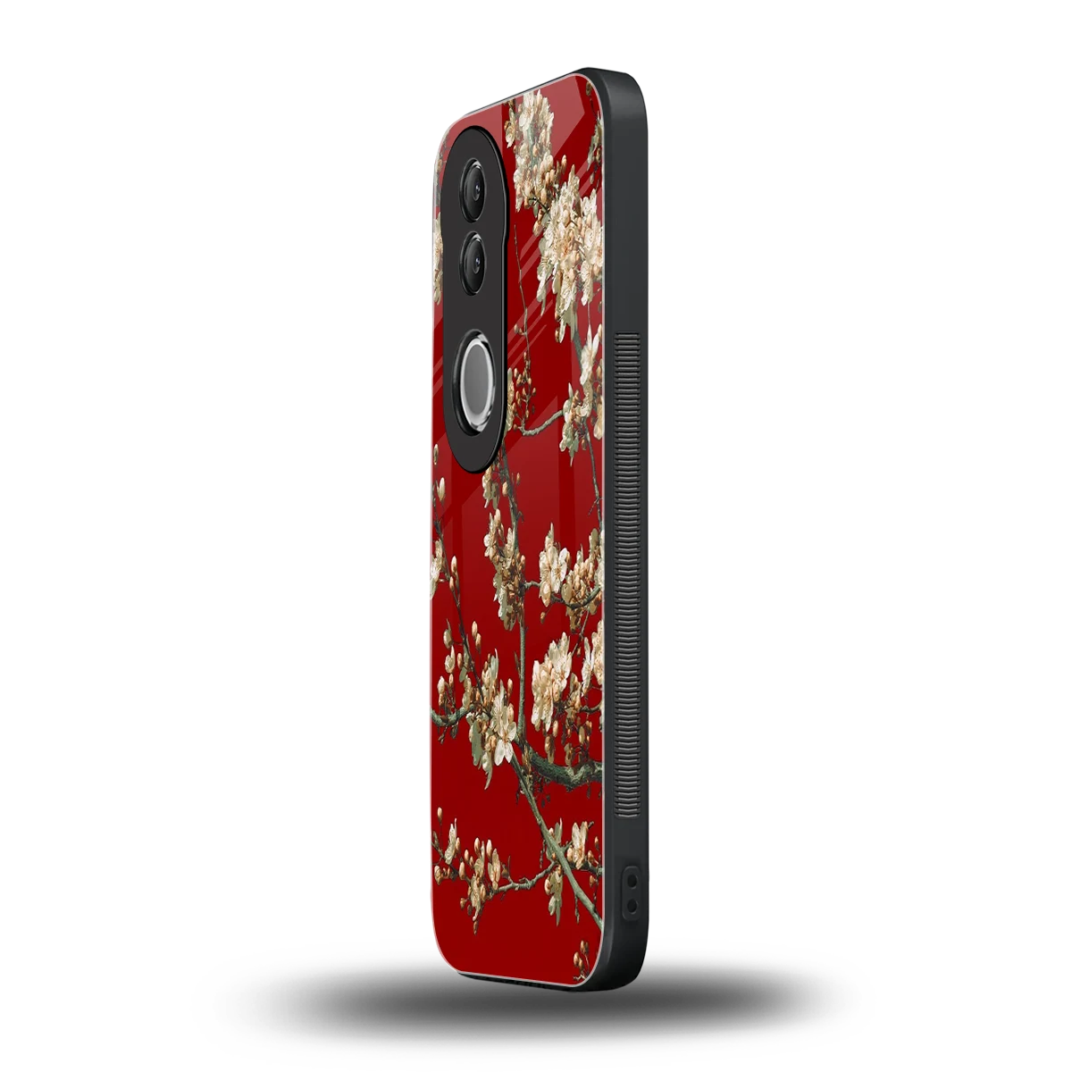 Scarlet Petals vivo v50 mobile cover | shockproof glass phone case