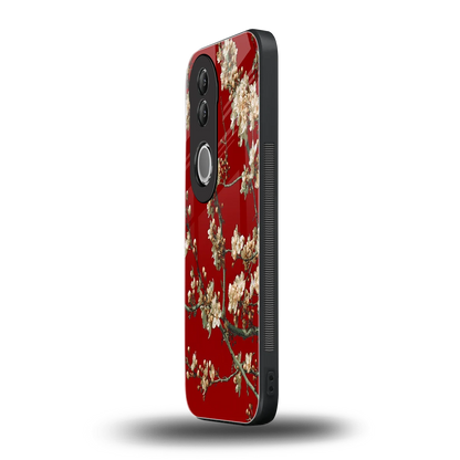 Scarlet Petals vivo v50 mobile cover | shockproof glass phone case
