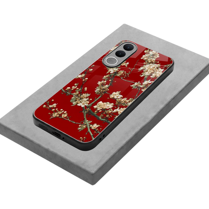 Scarlet Petals stylish phone case for vivo v70 fe | glossy glass and slim fit