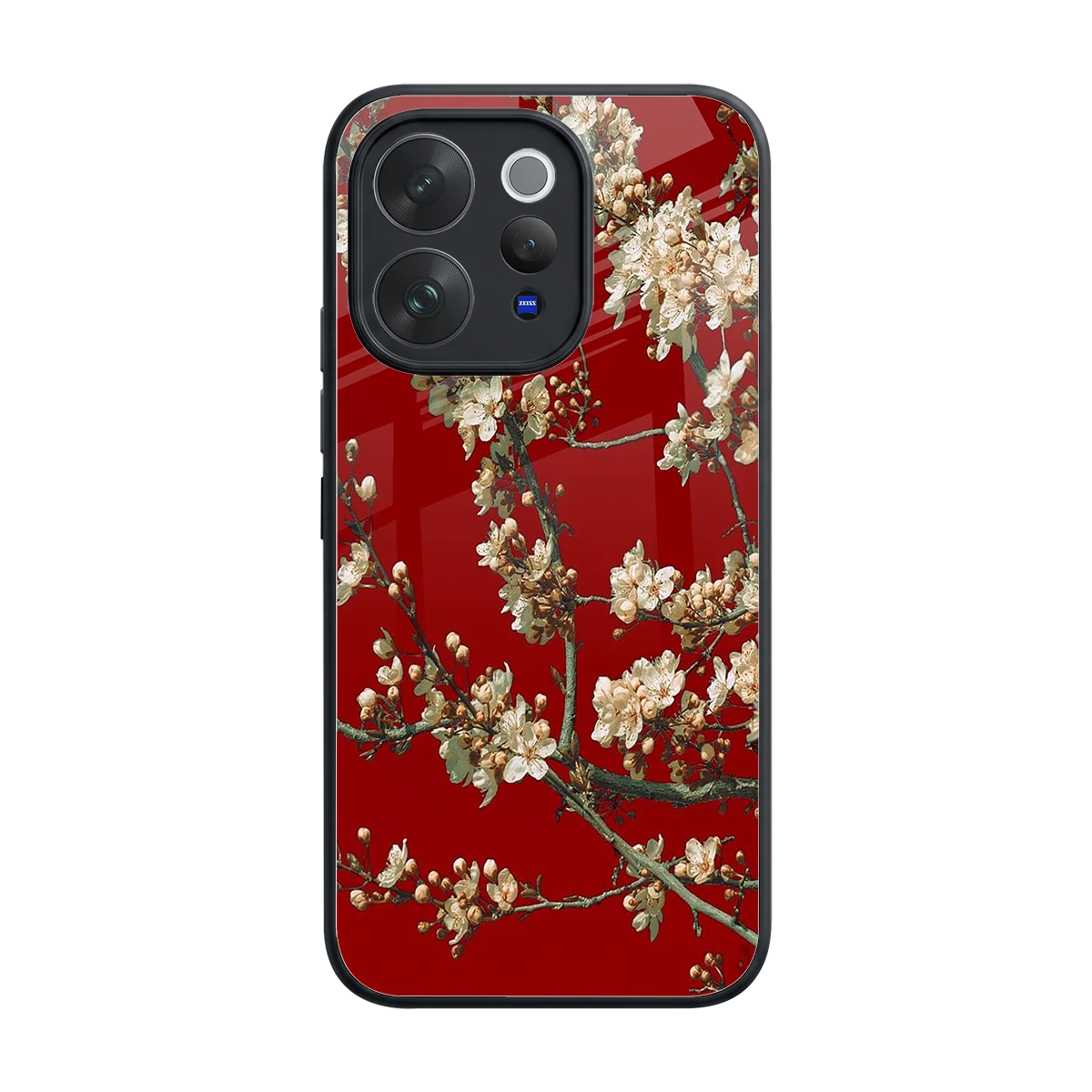 Scarlet Petals back phone cover | glass case for vivo v70