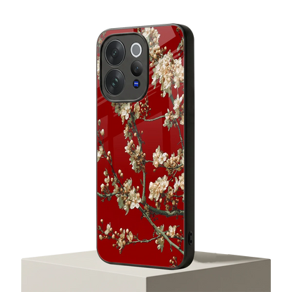 Scarlet Petals vivo v70 elite mobile cover | shockproof glass phone case