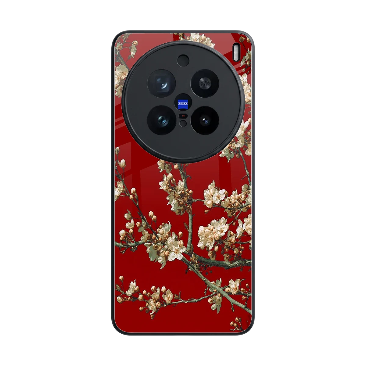 Scarlet Petals back phone cover | glass case for vivo x200 pro