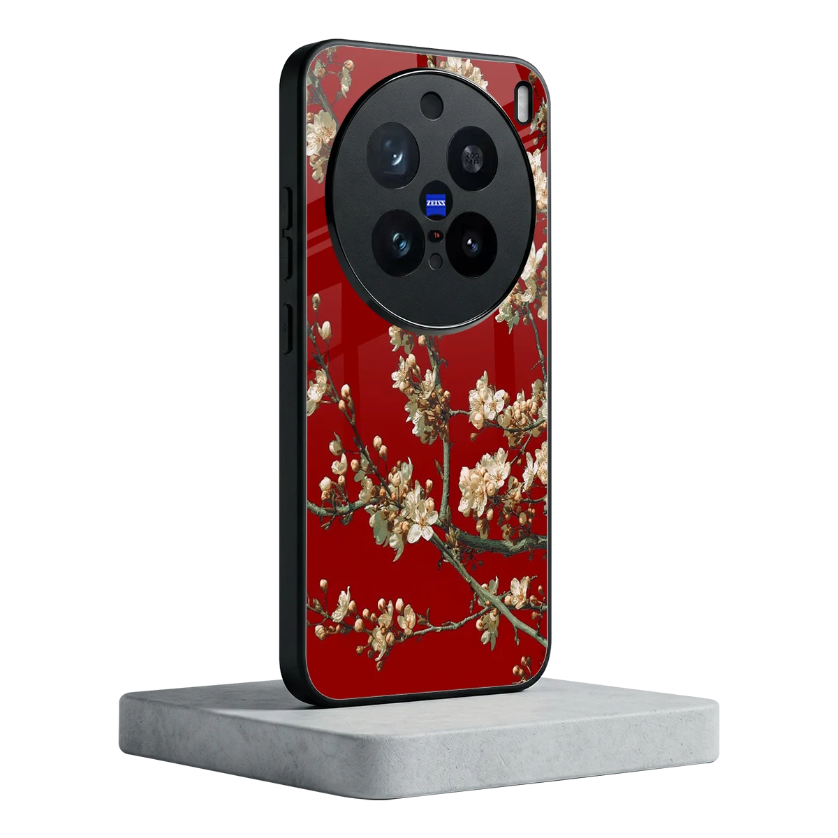 Scarlet Petals vivo x200 pro mobile cover | shockproof glass phone case