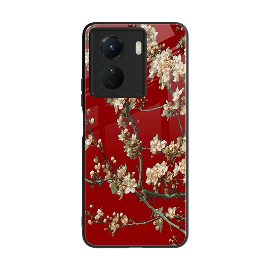 Scarlet Petals back phone cover | glass case for vivo y16