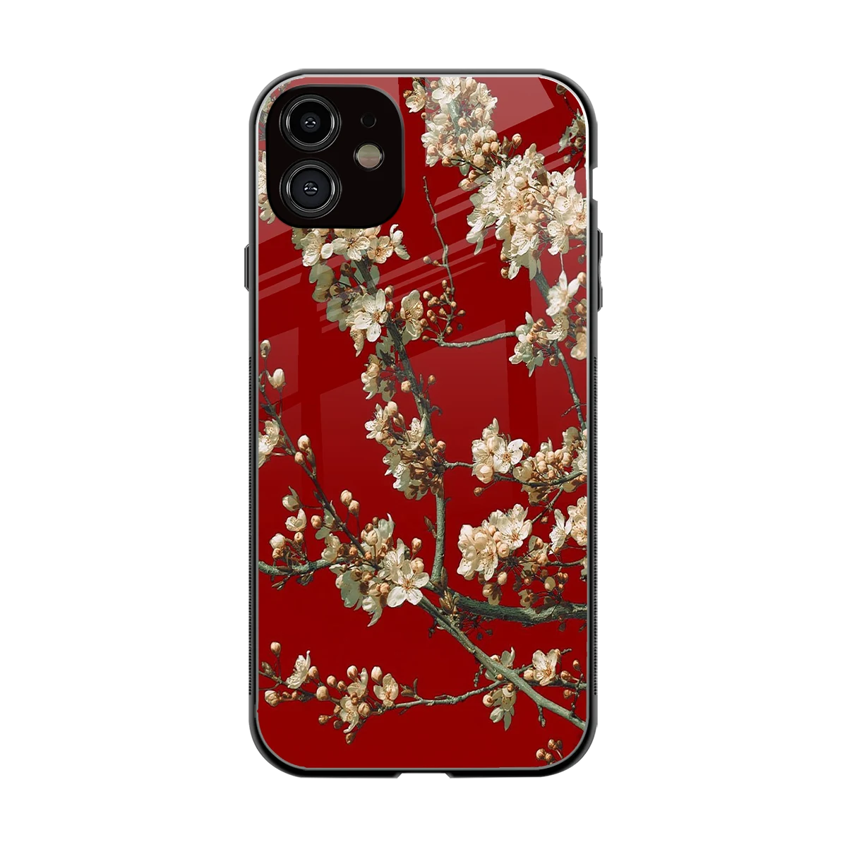 Scarlet Petals back phone cover | glass case for iphone 12