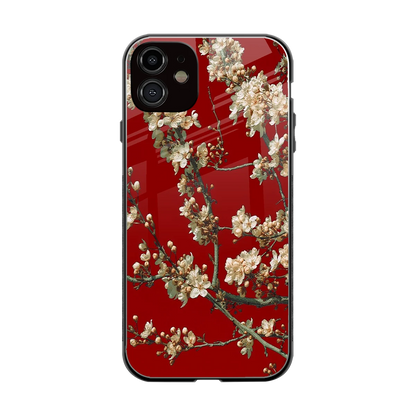 Scarlet Petals back phone cover | glass case for iphone 12