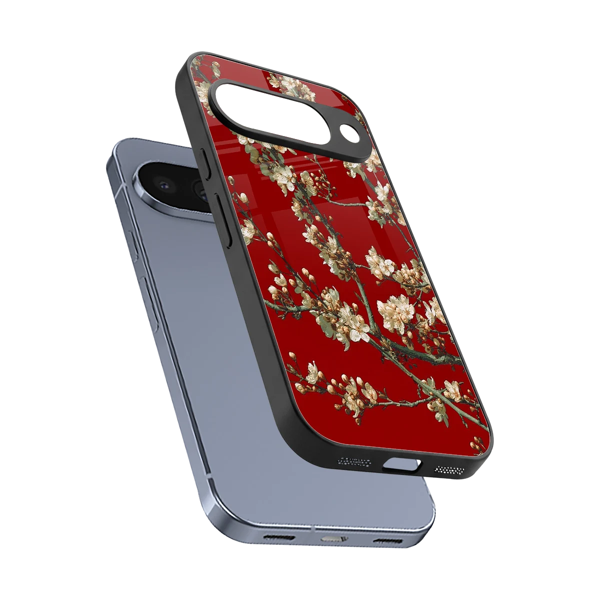 Scarlet Petals sleek google pixel 10 cover with tempered glass back and TPU edges