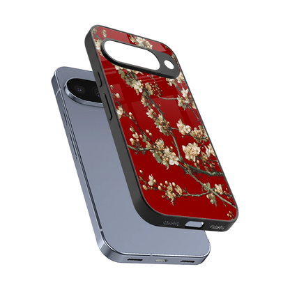 Scarlet Petals sleek google pixel 10 cover with tempered glass back and TPU edges