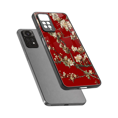 Scarlet Petals sleek redmi note 11 pro cover with tempered glass back and TPU edges