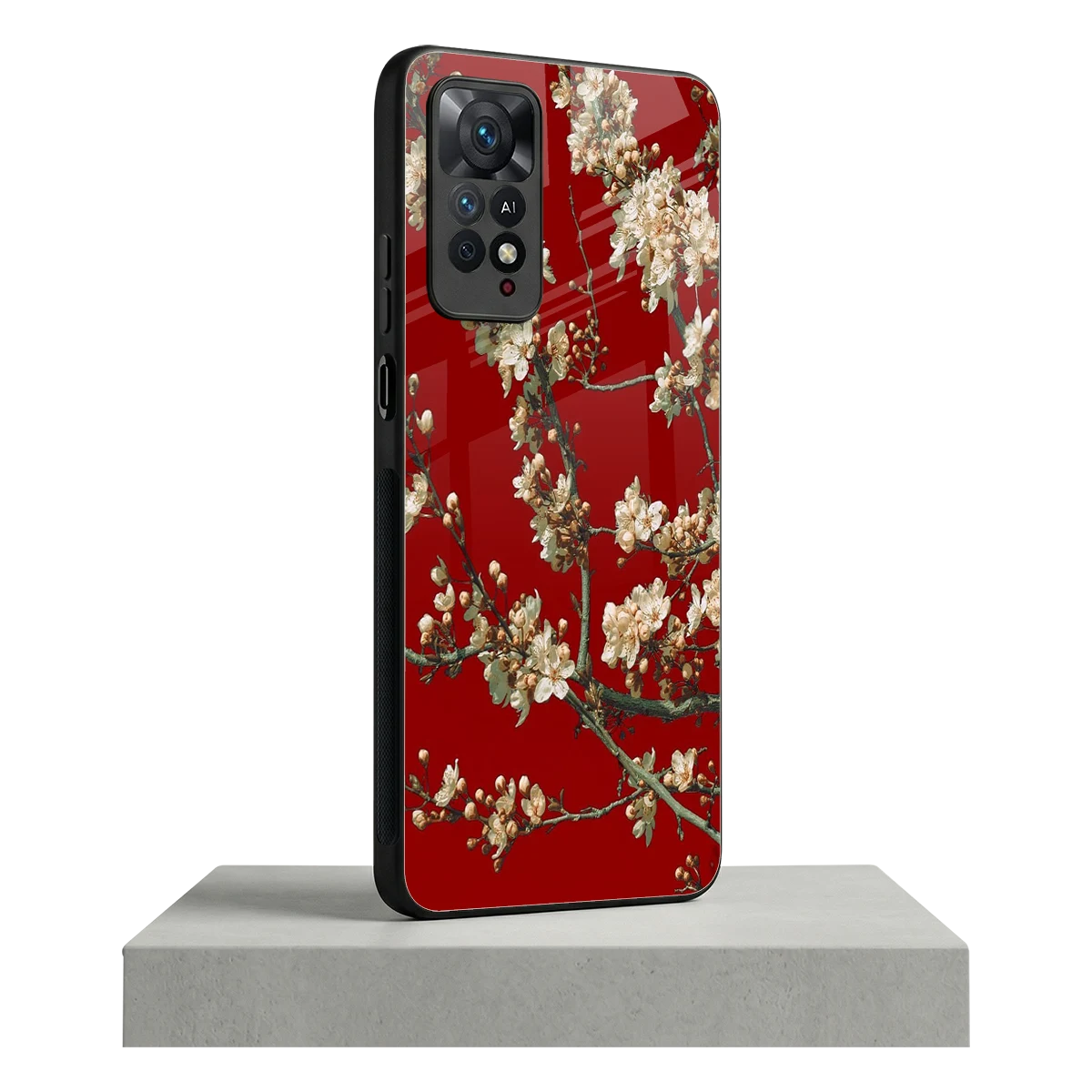 Scarlet Petals redmi note 11 pro mobile cover | shockproof glass phone case