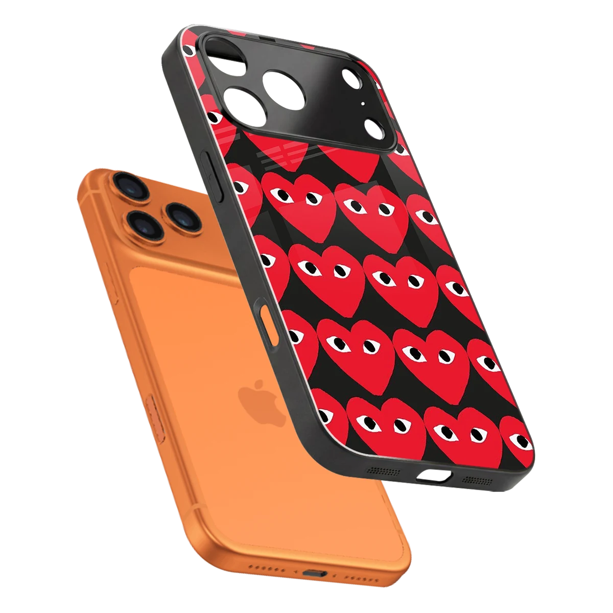 Scarlet Stare sleek iphone 17 pro cover with tempered glass back and TPU edges