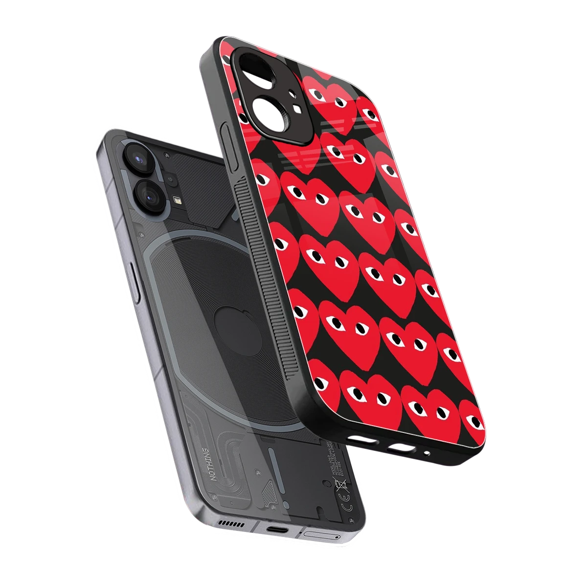 Scarlet Stare sleek nothing phone 1 cover with tempered glass back and TPU edges