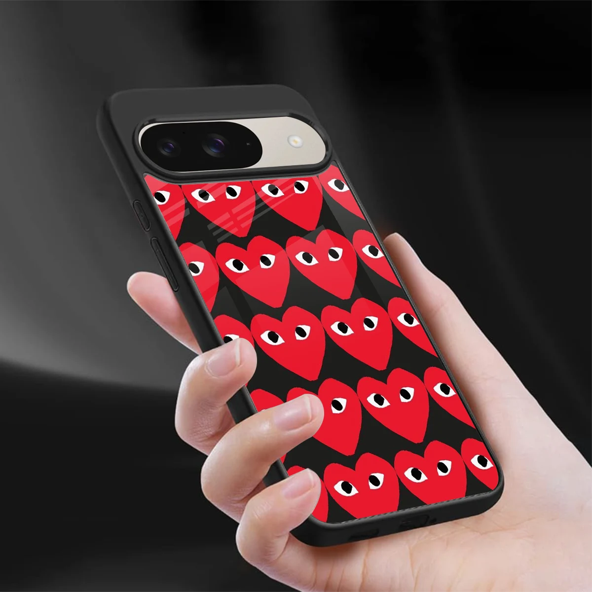 Scarlet Stare sleek google pixel 9 cover with tempered glass back and TPU edges