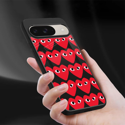 Scarlet Stare sleek google pixel 9 cover with tempered glass back and TPU edges