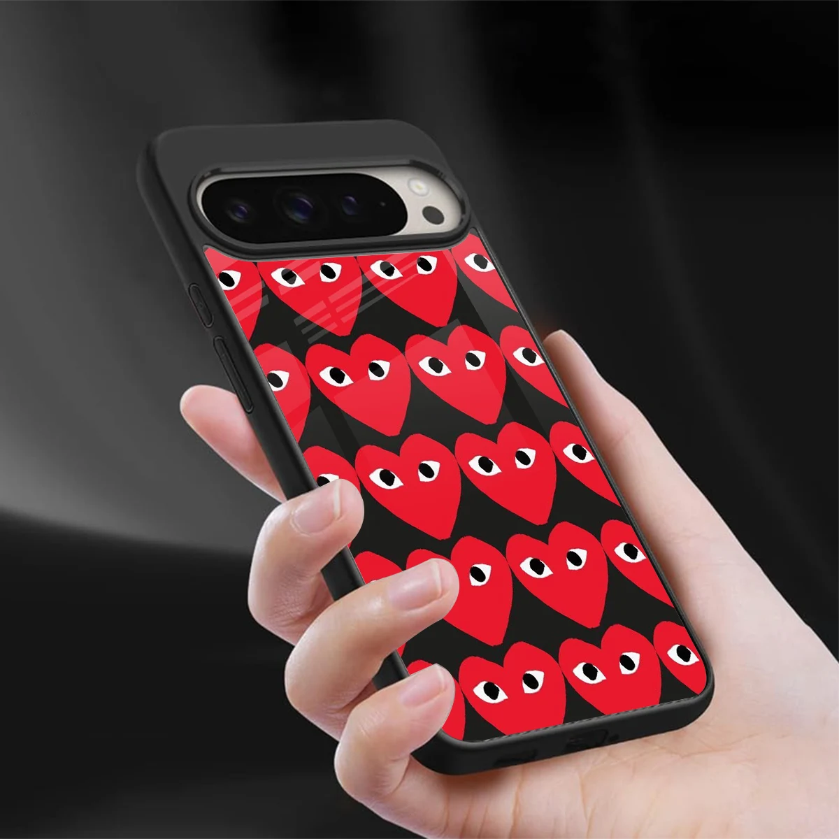 Scarlet Stare sleek google pixel 9 pro xl cover with tempered glass back and TPU edges
