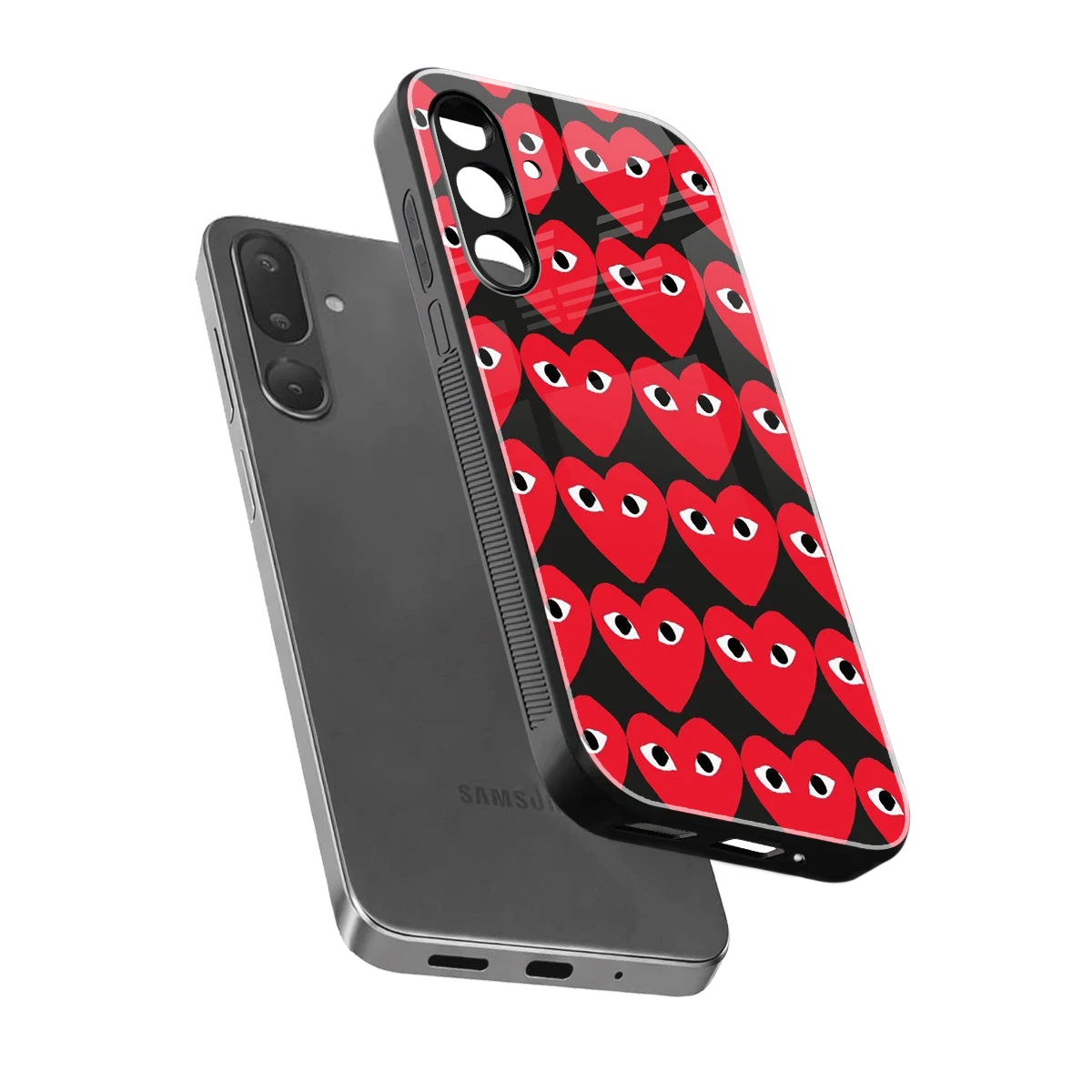 Scarlet Stare sleek samsung galaxy m56 5g cover with tempered glass back and TPU edges