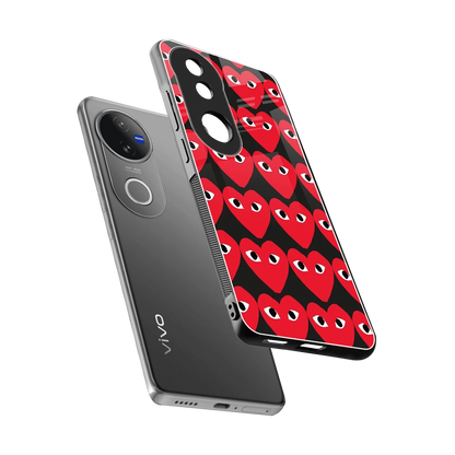 Scarlet Stare sleek vivo v50 cover with tempered glass back and TPU edges