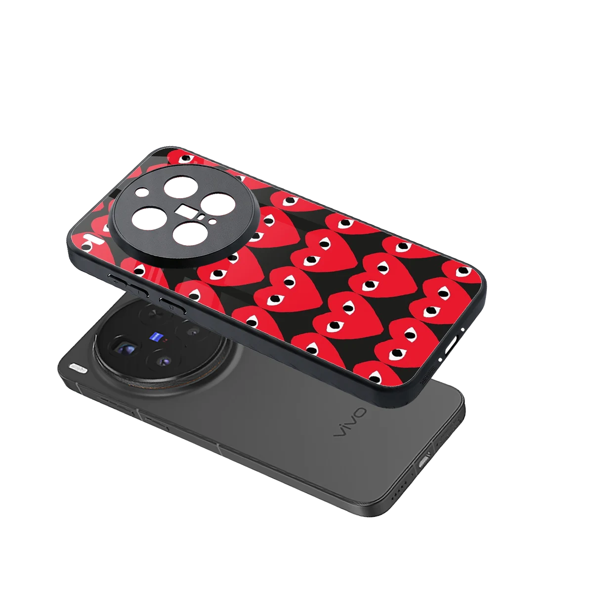 Scarlet Stare sleek vivo x300 pro cover with tempered glass back and TPU edges