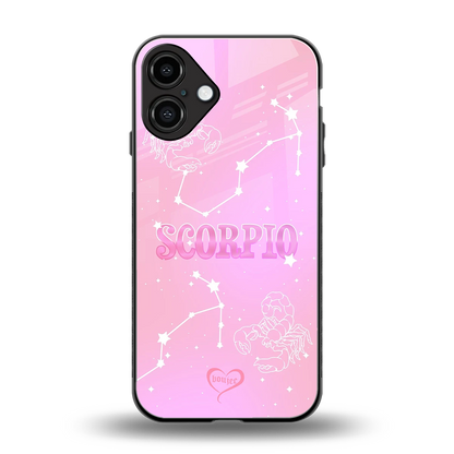 Scorpio Aura back phone cover | glass case for iphone 16 plus