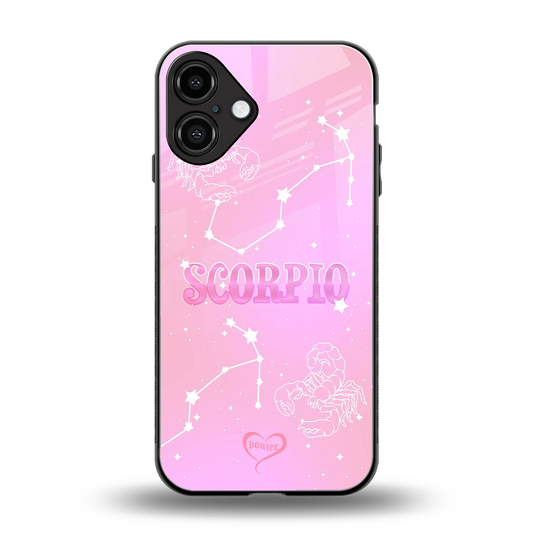 Scorpio Aura back phone cover | glass case for iphone 16 plus