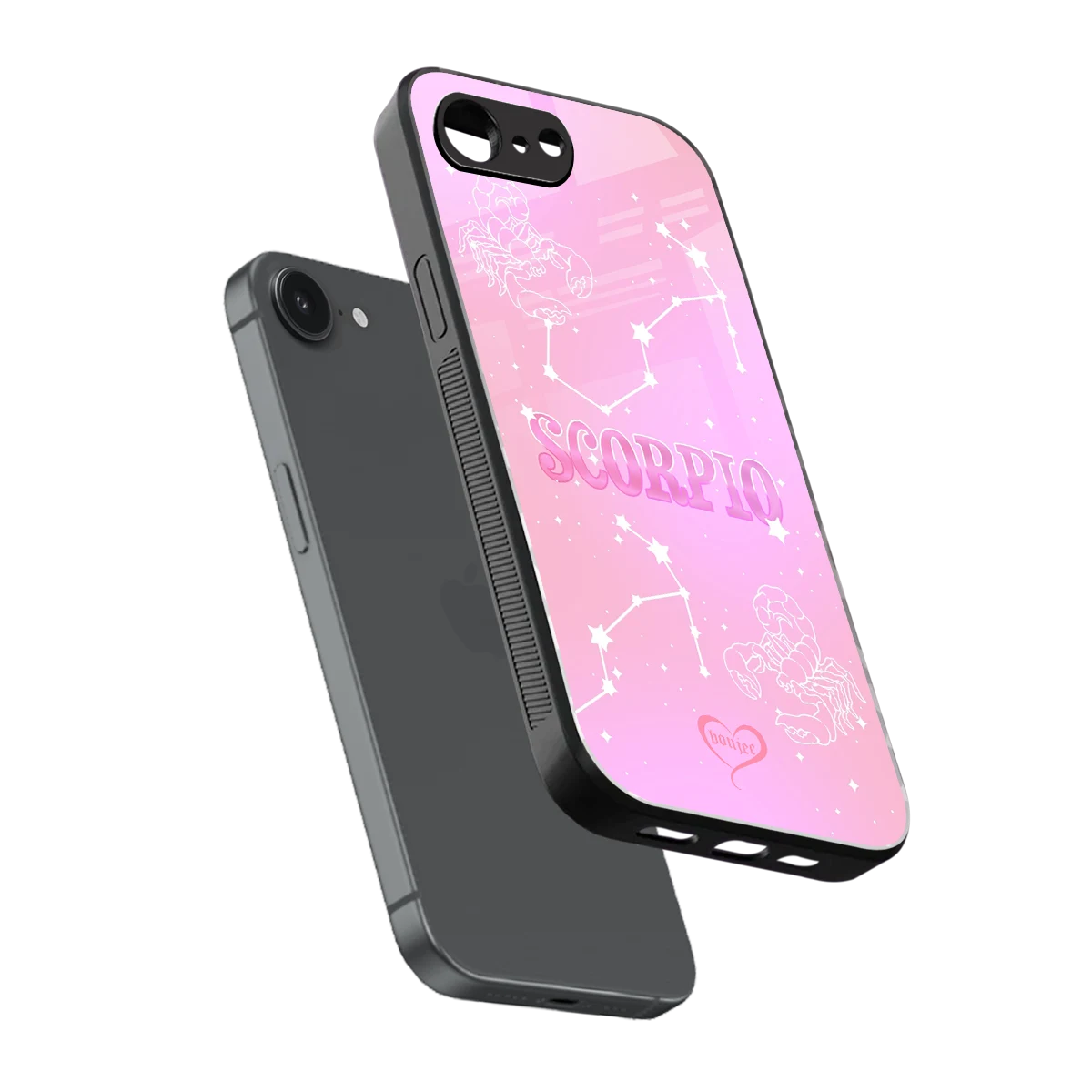 Scorpio Aura sleek iphone 17e cover with tempered glass back and TPU edges