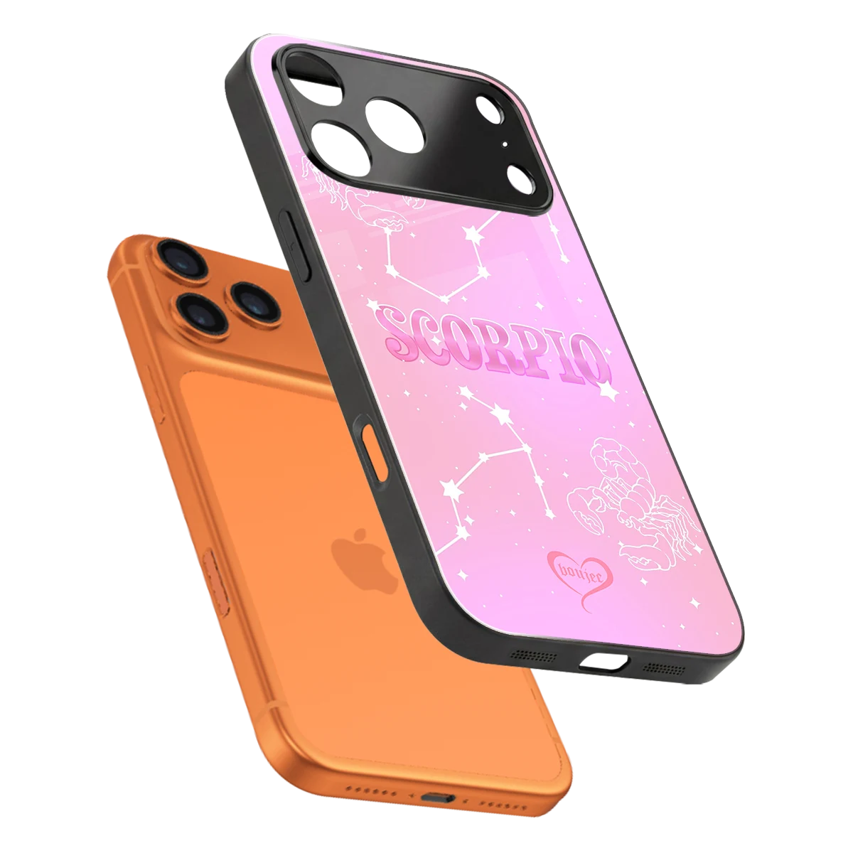 Scorpio Aura sleek iphone 17 pro cover with tempered glass back and TPU edges