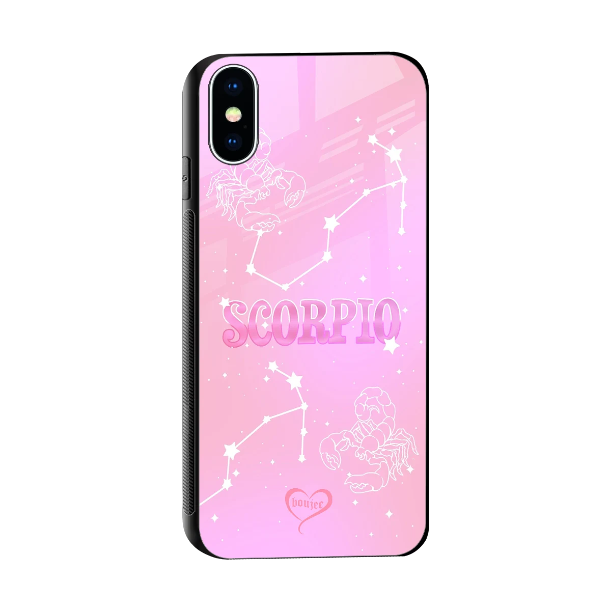 Scorpio Aura sleek iphone x cover with tempered glass back and TPU edges