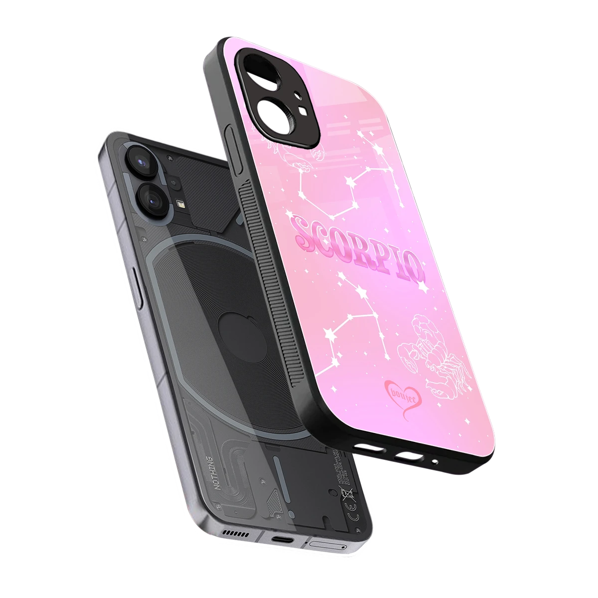 Scorpio Aura sleek nothing phone 1 cover with tempered glass back and TPU edges