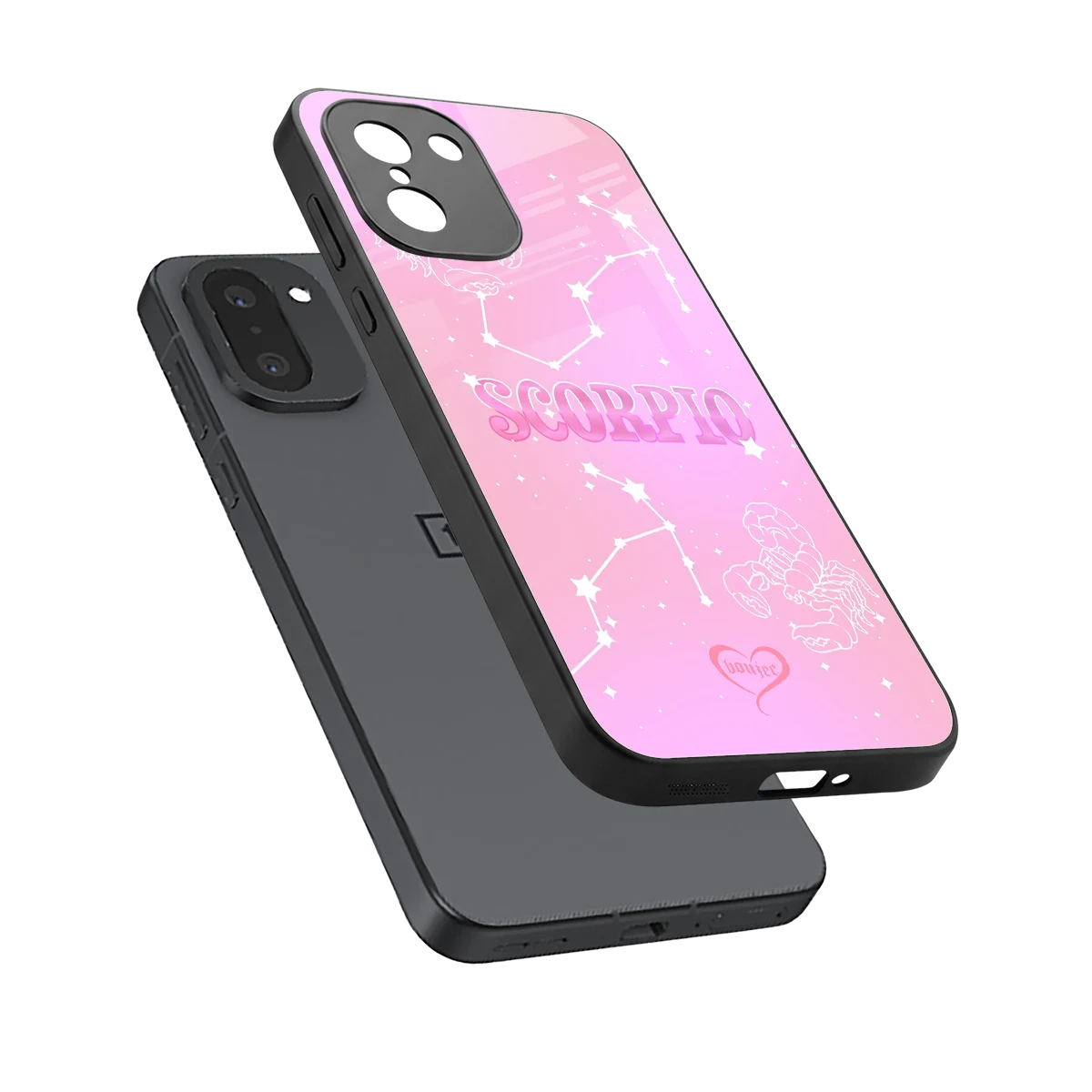 Scorpio Aura sleek oneplus 15r cover with tempered glass back and TPU edges
