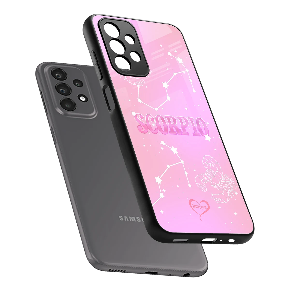 Scorpio Aura sleek samsung galaxy a23 cover with tempered glass back and TPU edges