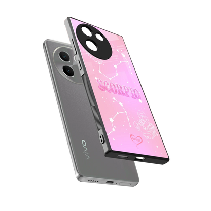 Scorpio Aura sleek vivo v30e cover with tempered glass back and TPU edges