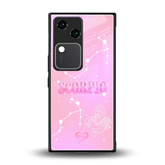 Scorpio Aura back phone cover | glass case for vivo v30
