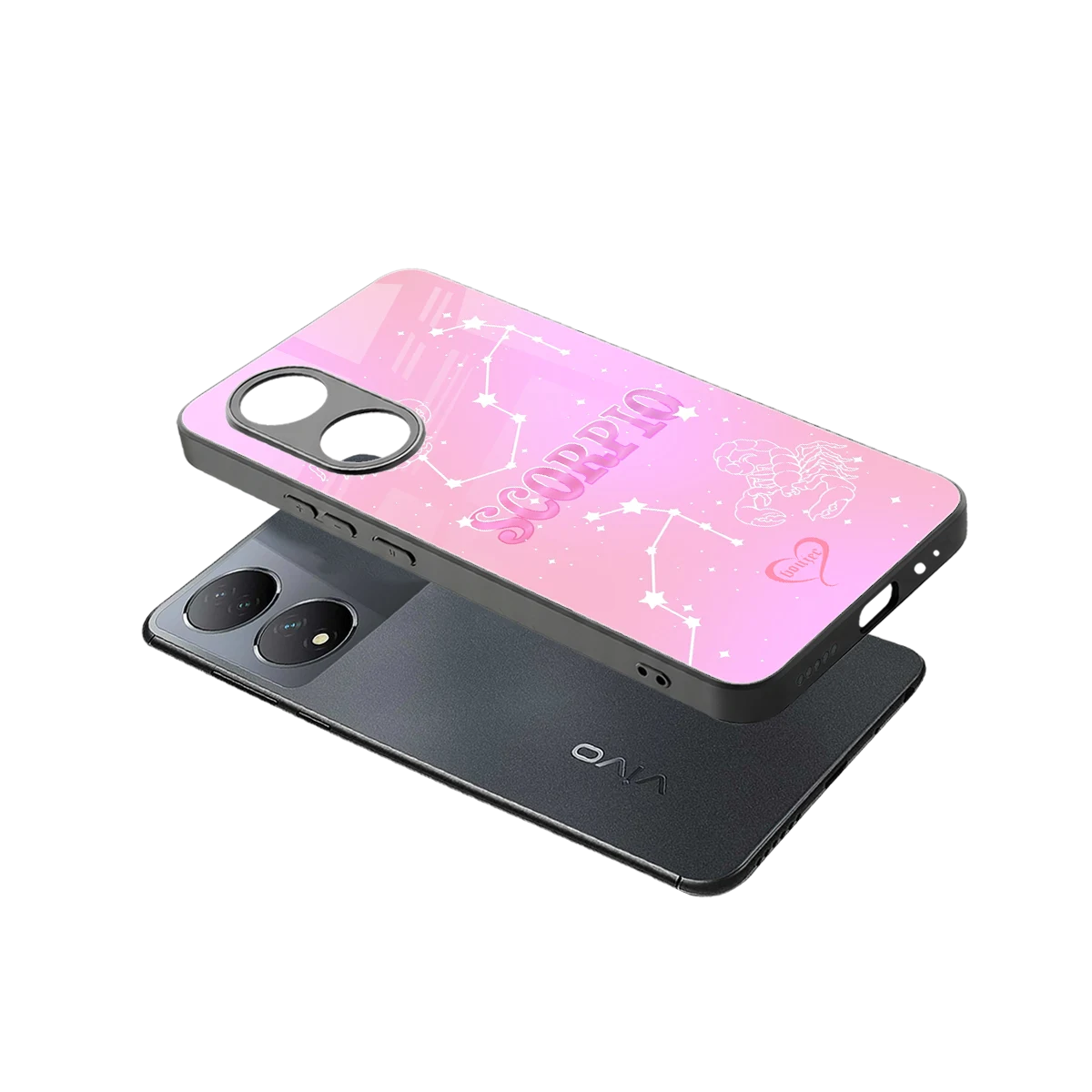 Scorpio Aura sleek Vivo-y100 cover with tempered glass back and TPU edges