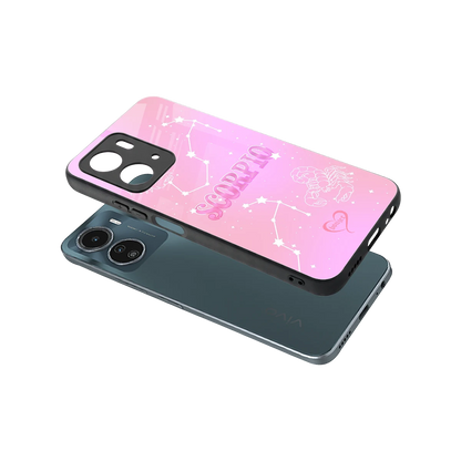 Scorpio Aura sleek vivo y16 cover with tempered glass back and TPU edges