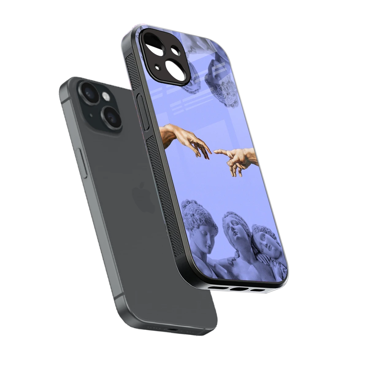 Sculpted Elegance sleek iphone 13 cover with tempered glass back and TPU edges