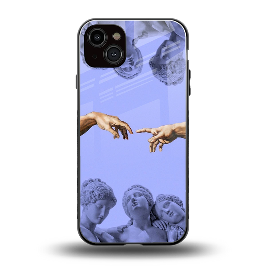 Sculpted Elegance back phone cover | glass case for iphone 14 plus