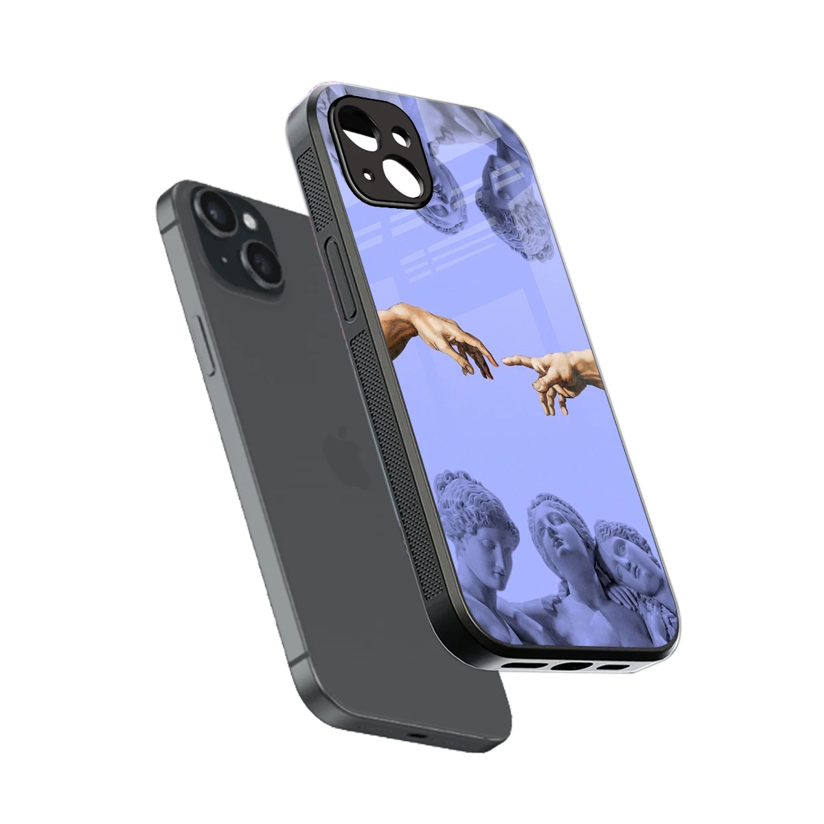 Sculpted Elegance sleek iphone 14 plus cover with tempered glass back and TPU edges
