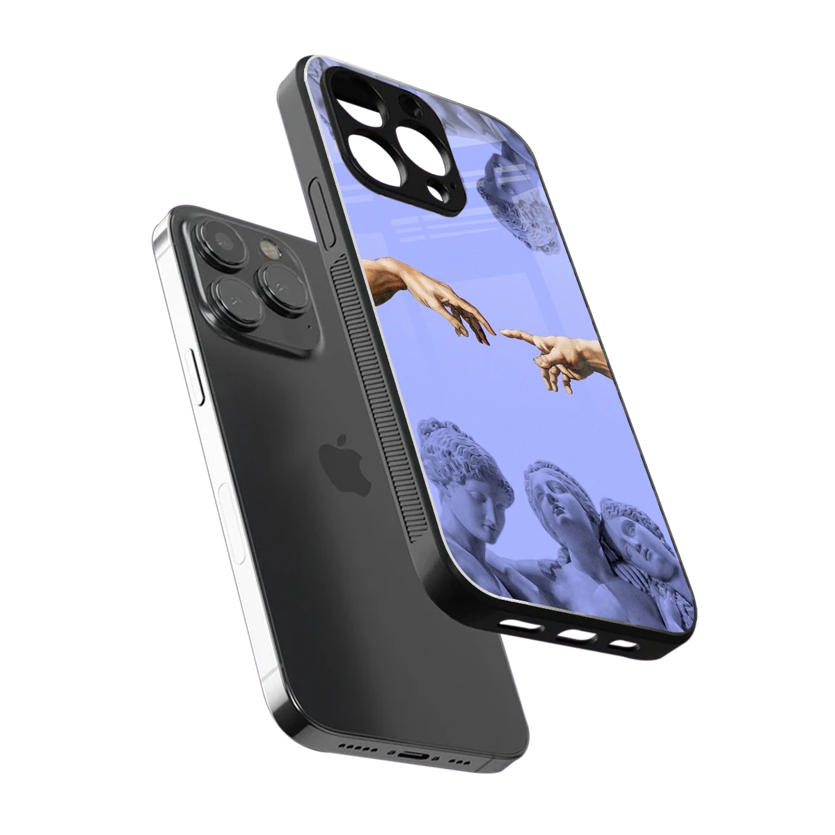 Sculpted Elegance sleek iphone 15 pro cover with tempered glass back and TPU edges