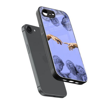 Sculpted Elegance sleek iphone 16e cover with tempered glass back and TPU edges