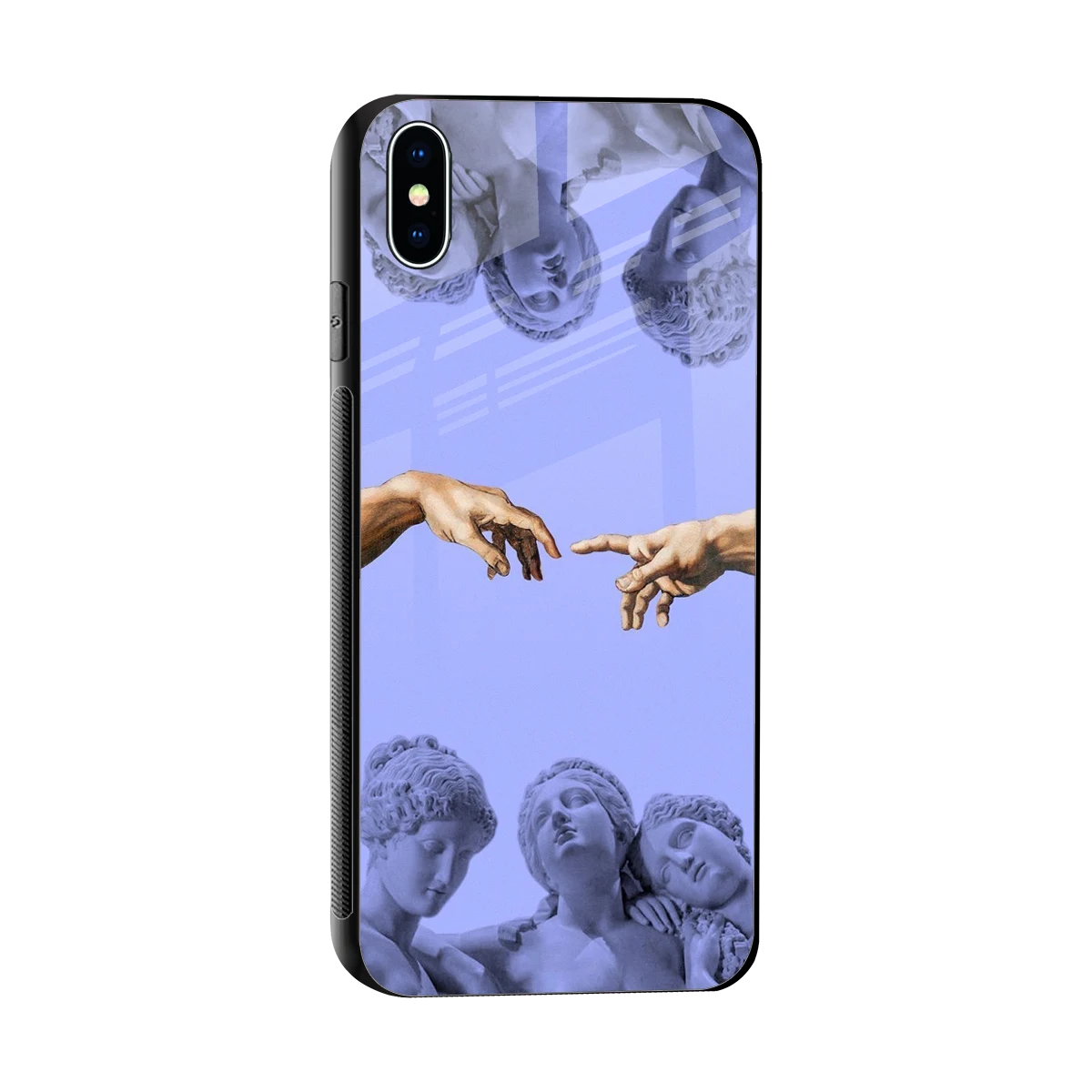 Sculpted Elegance sleek iphone xs max cover with tempered glass back and TPU edges