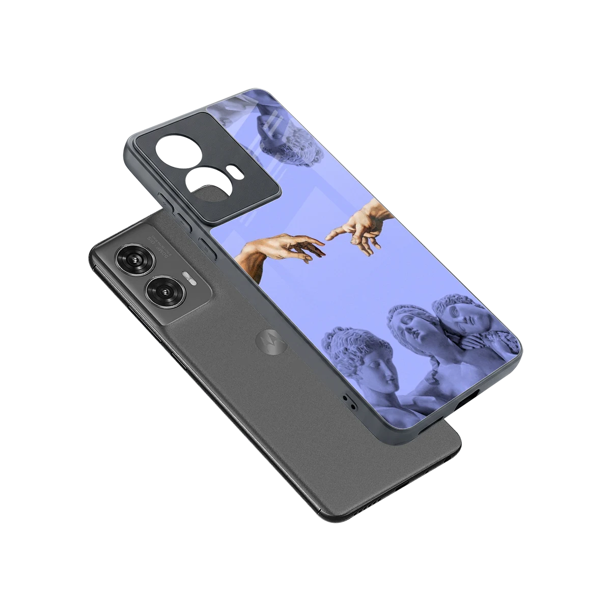 Sculpted Elegance sleek motorola edge 50 fusion cover with tempered glass back and TPU edges