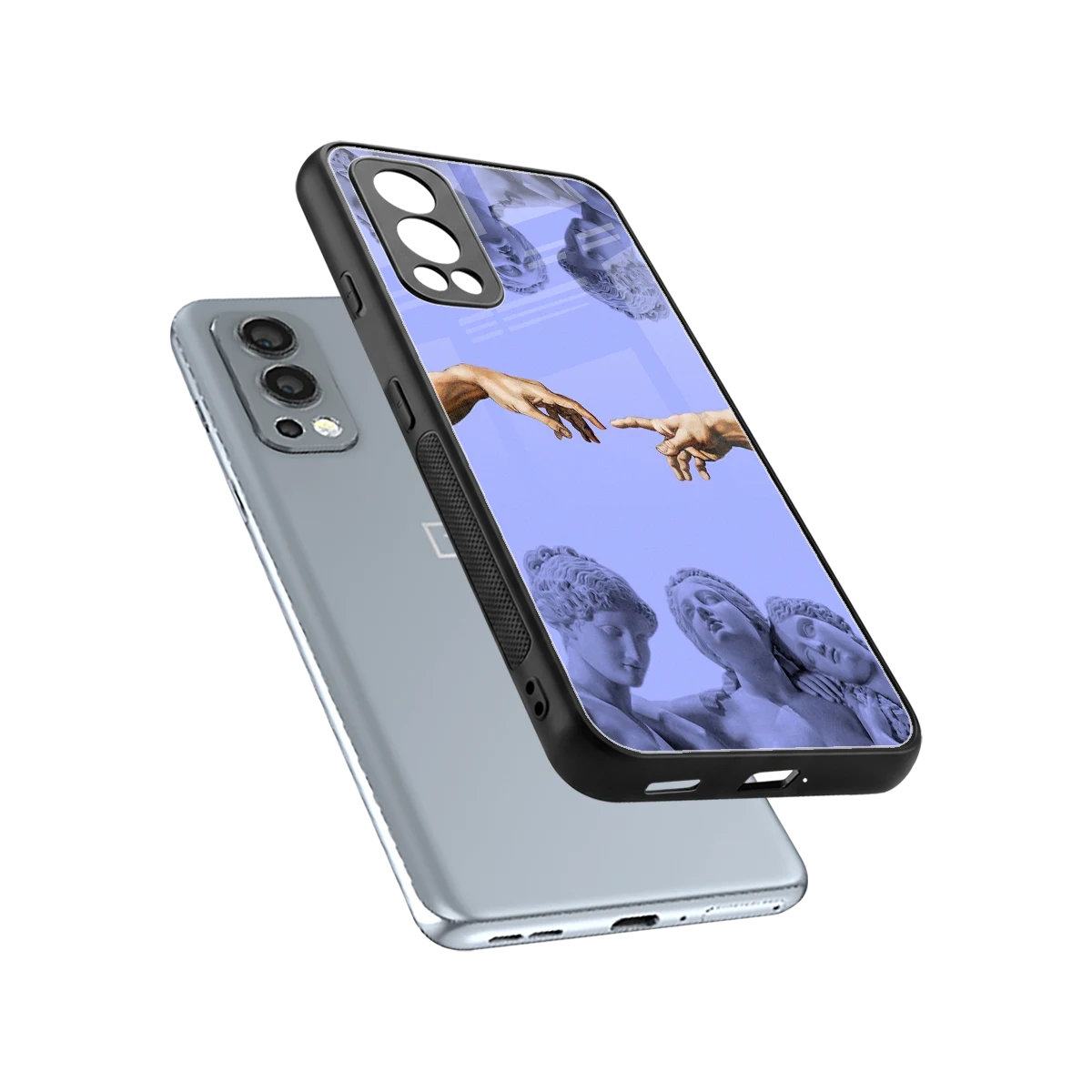 Sculpted Elegance sleek oneplus nord 2 cover with tempered glass back and TPU edges
